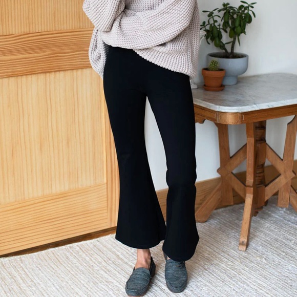 Emerson Fry Layering Flare Black Ponte Pants | Cropped | Stretch | Neutral - Picture 4 of 10